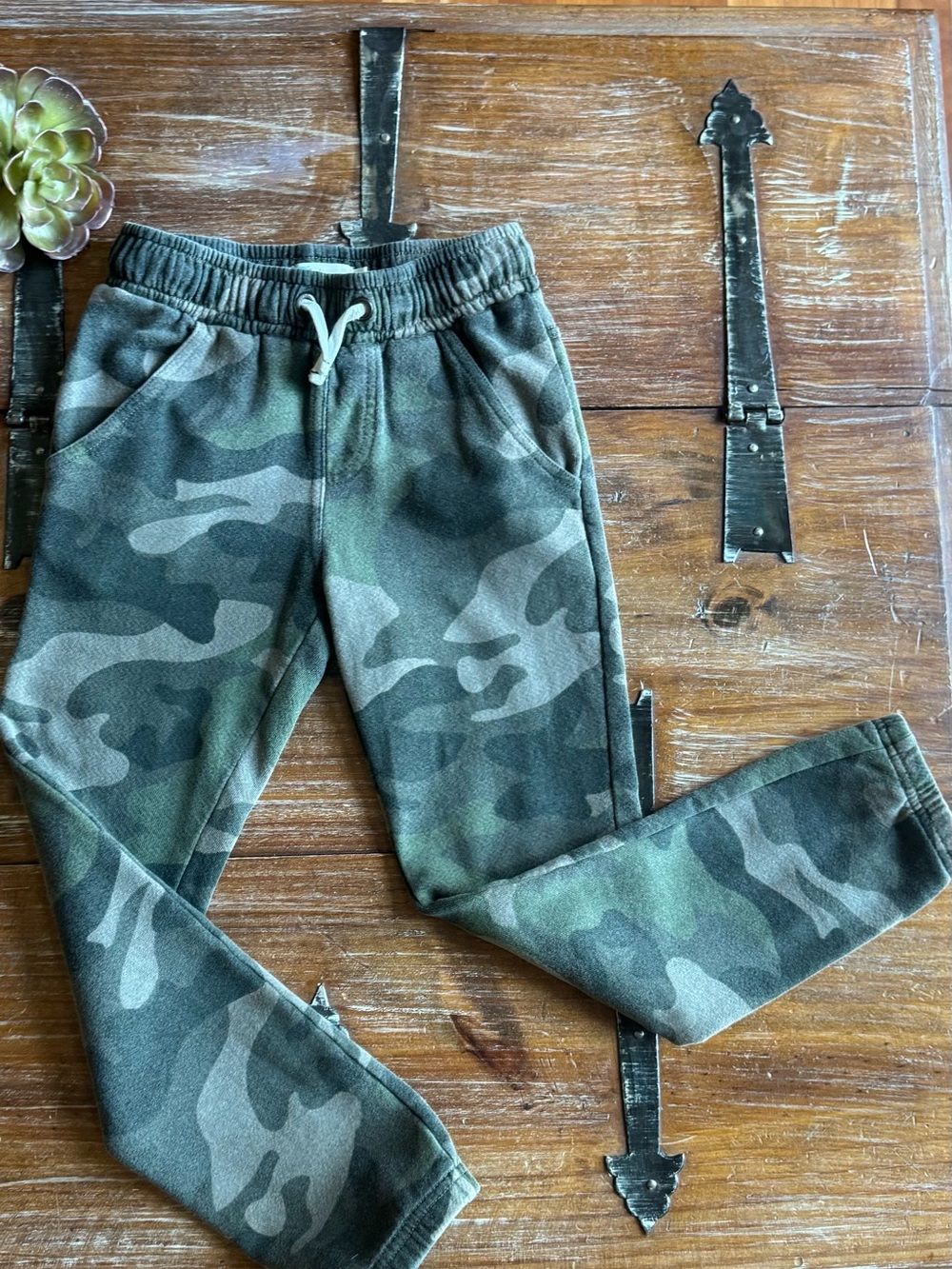 Boden Green Camo Joggers for Kids